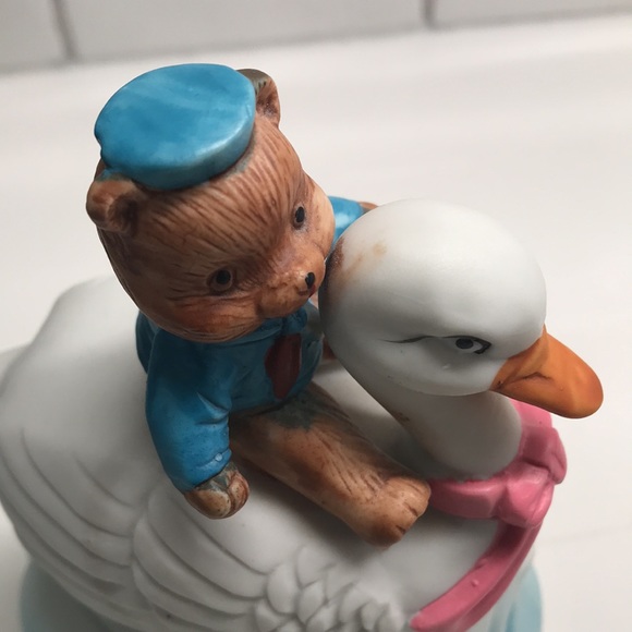 4/$20 Vintage 80’s Bear Riding Duck Nursery Room Music Box Decor Made In Taiwan - Picture 6 of 13